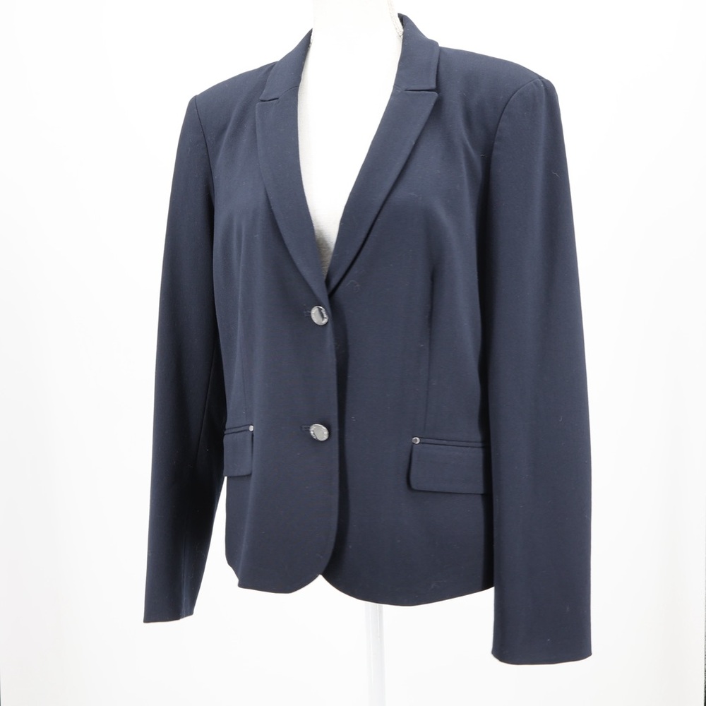 Calvin Klein Navy Two Button Tailored Blazer Career Office Jacket Size 4